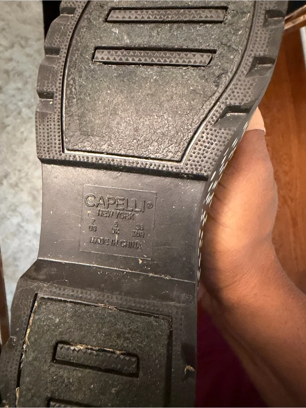 Capelli of New York Black Rain Boots with White Stitching